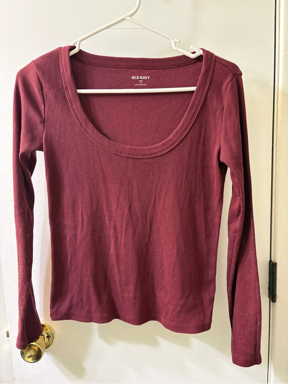 Old Navy Long-Sleeve Scoop Neck Top - Wine/Burgundy